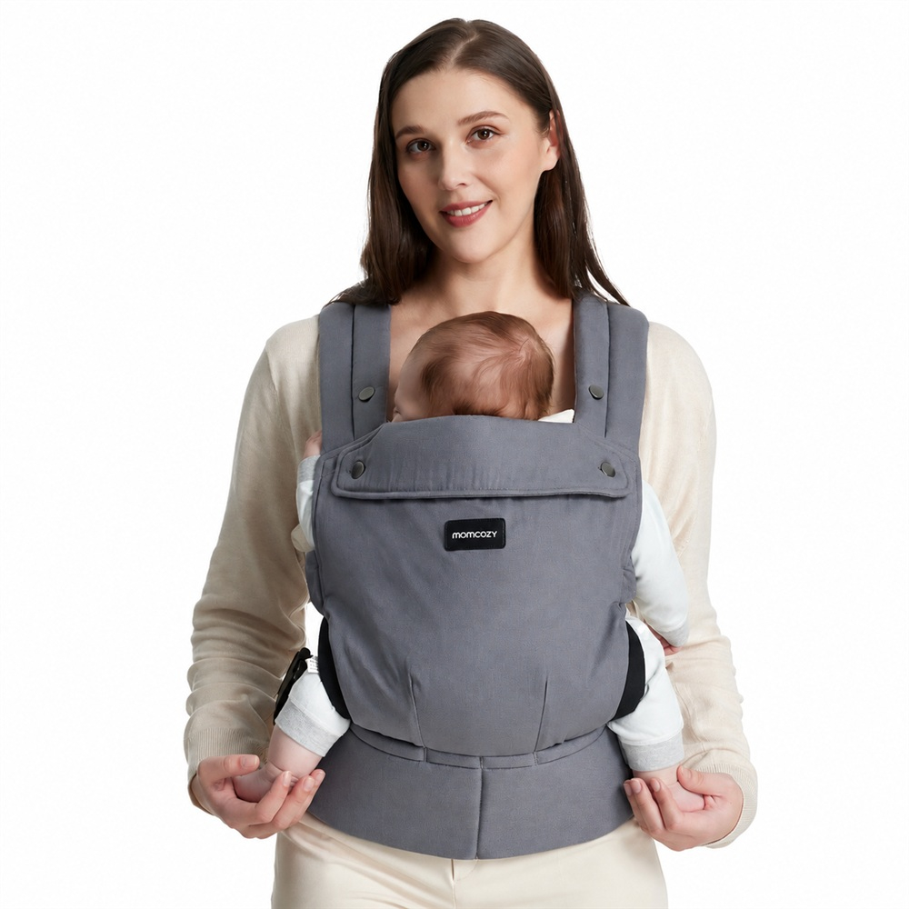 Marsupiu ergonomic Momcozy PureHug 3 in 1 bumbac Grey [2]