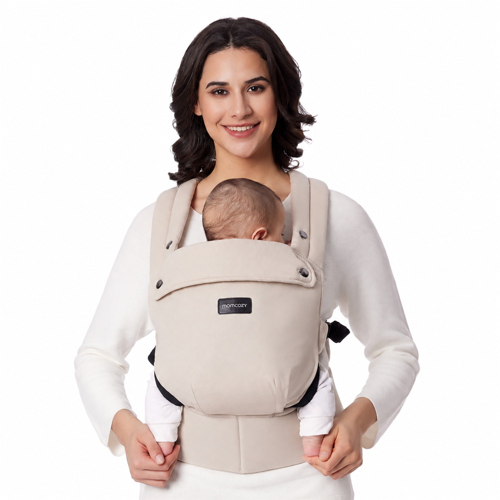Marsupiu ergonomic Momcozy PureHug 3 in 1 bumbac Kaki [2]
