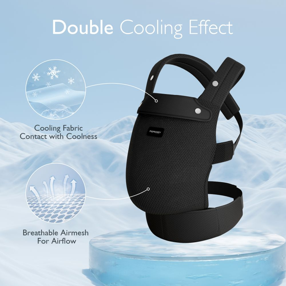 Marsupiu nou nascut Momcozy Air Mesh Black [3]