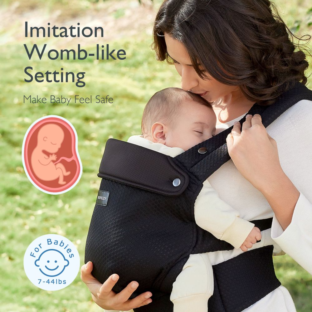 Marsupiu nou nascut Momcozy Air Mesh Black [9]