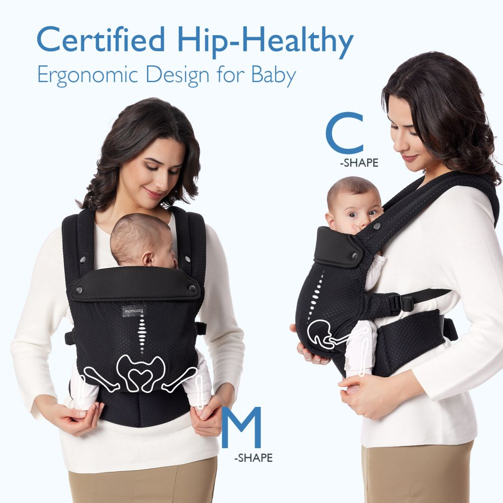 Marsupiu nou nascut Momcozy Air Mesh Black [7]