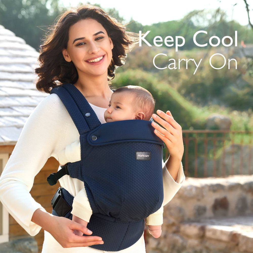 Marsupiu nou nascut Momcozy Air Mesh Blue [5]