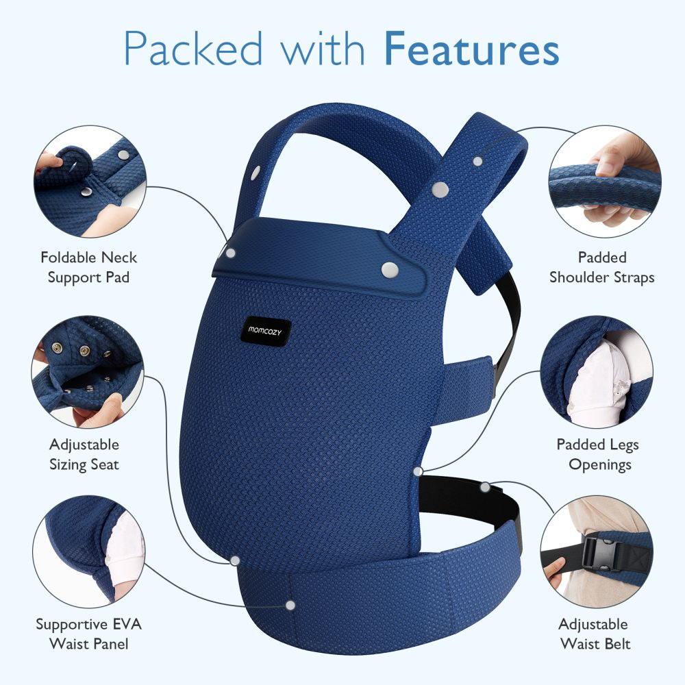 Marsupiu nou nascut Momcozy Air Mesh Blue [6]