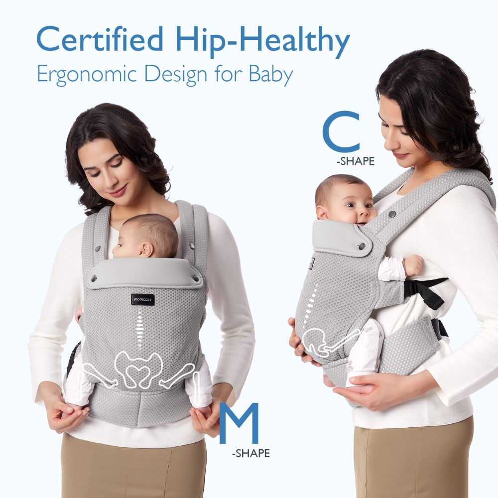 Marsupiu nou nascut Momcozy Air Mesh Grey [7]