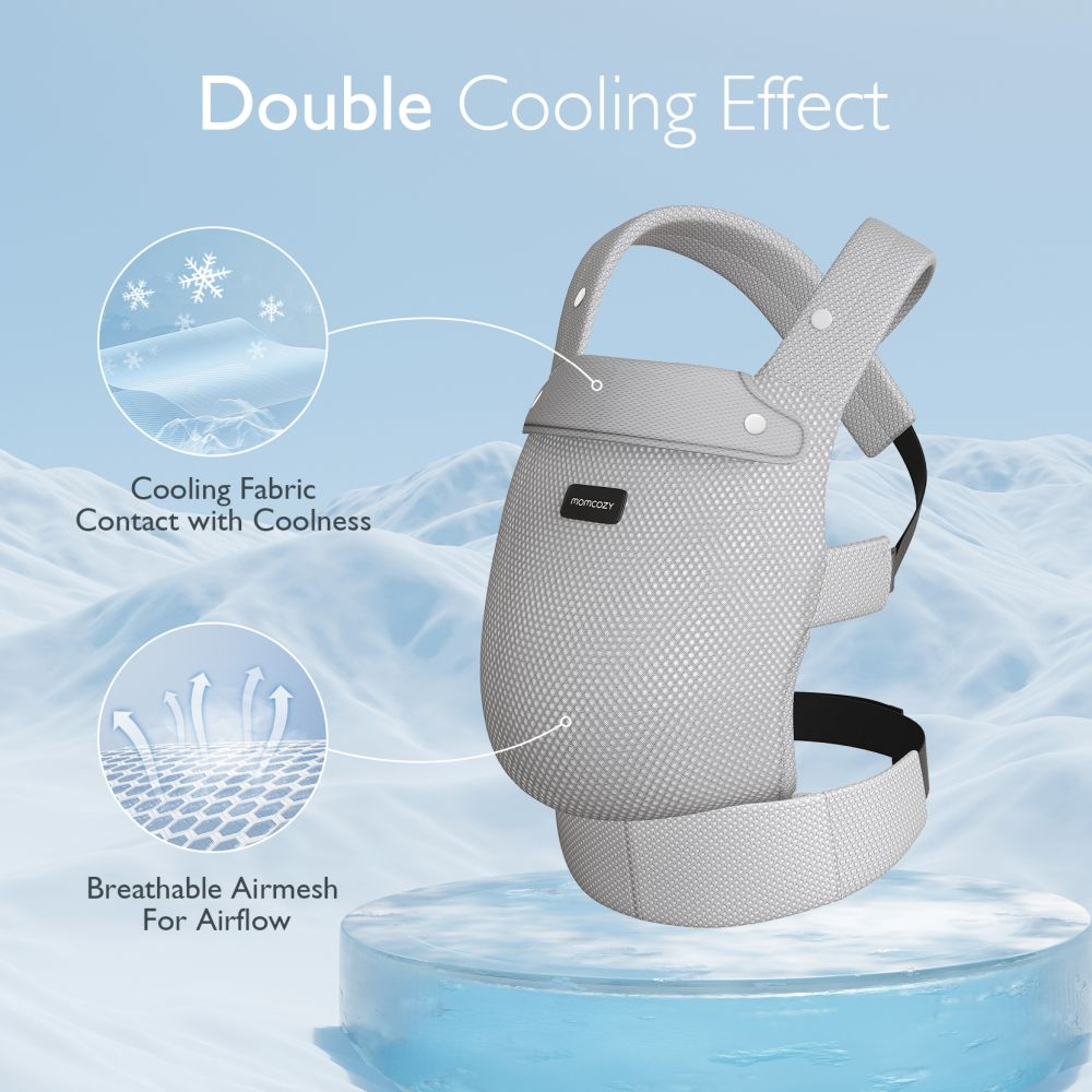 Marsupiu nou nascut Momcozy Air Mesh Grey [3]
