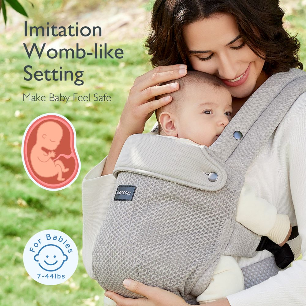 Marsupiu nou nascut Momcozy Air Mesh Grey [9]