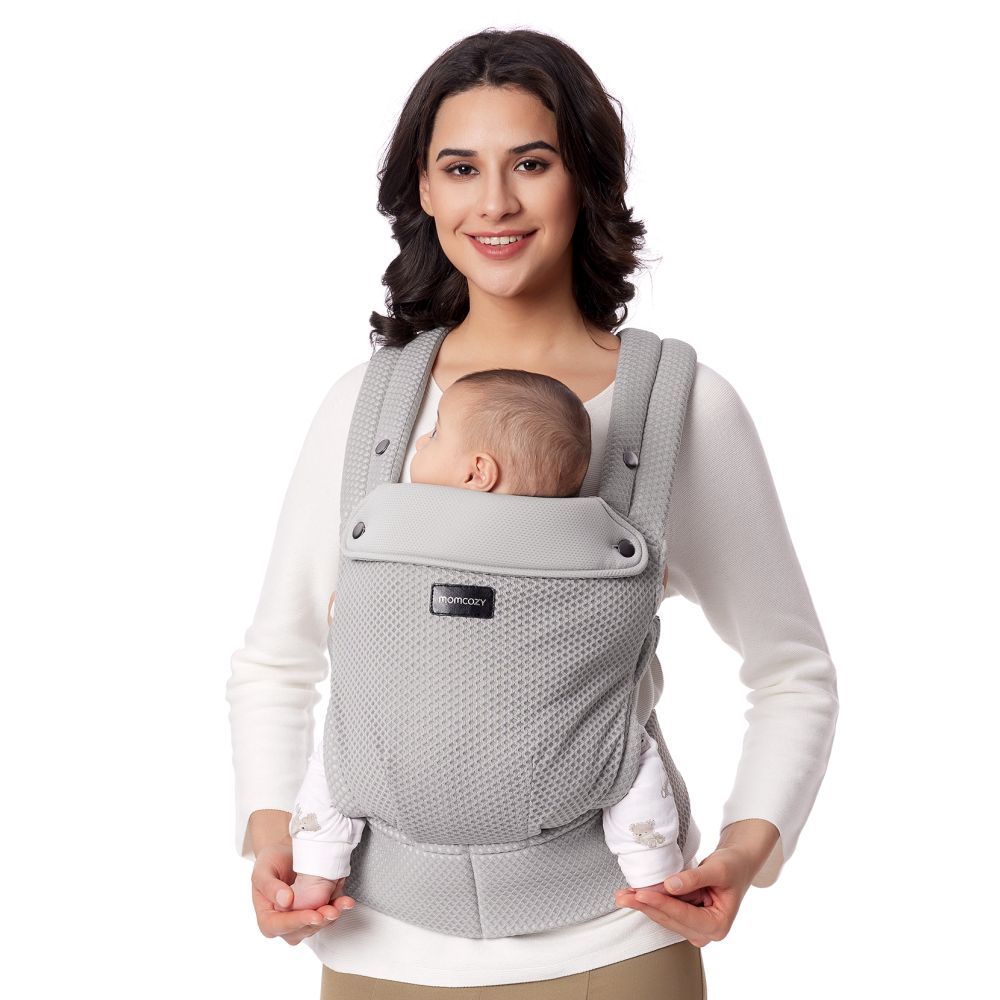 Marsupiu nou nascut Momcozy Air Mesh Grey