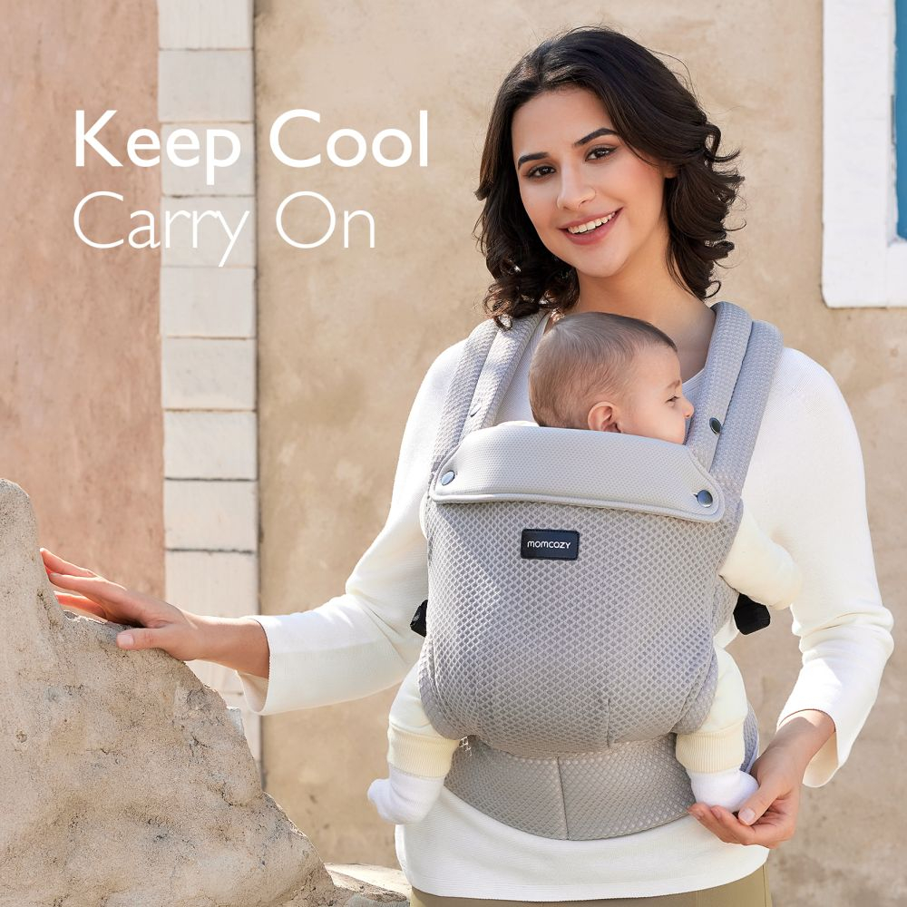 Marsupiu nou nascut Momcozy Air Mesh Grey [5]