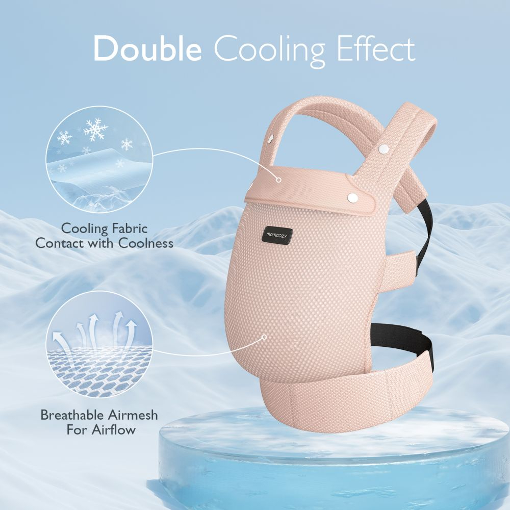 Marsupiu nou nascut Momcozy Air Mesh Pink [3]