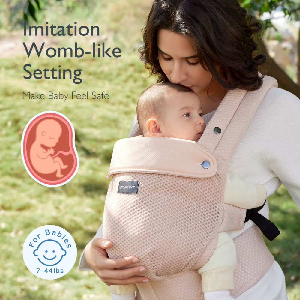 Marsupiu nou nascut Momcozy Air Mesh Pink [9]