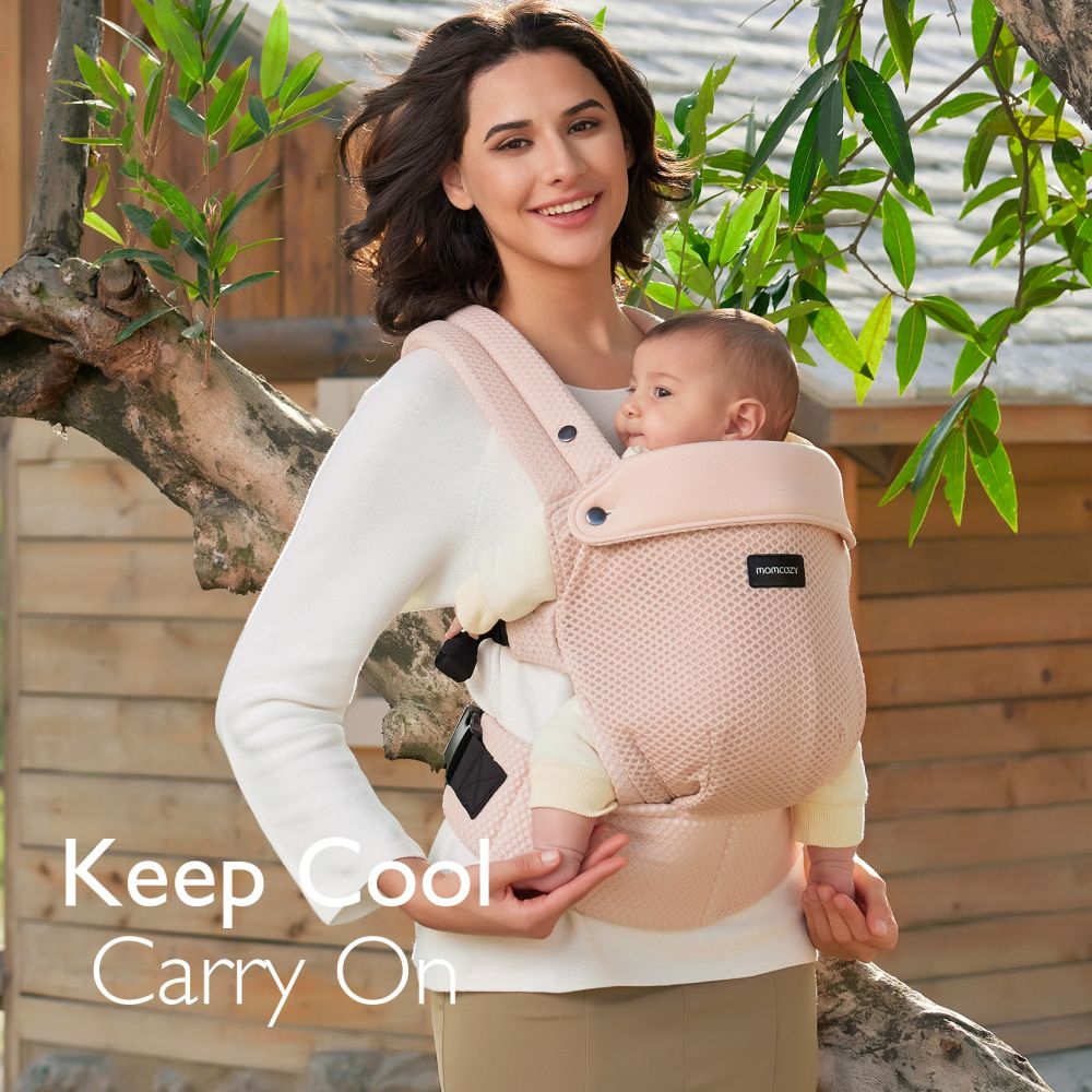 Marsupiu nou nascut Momcozy Air Mesh Pink [5]