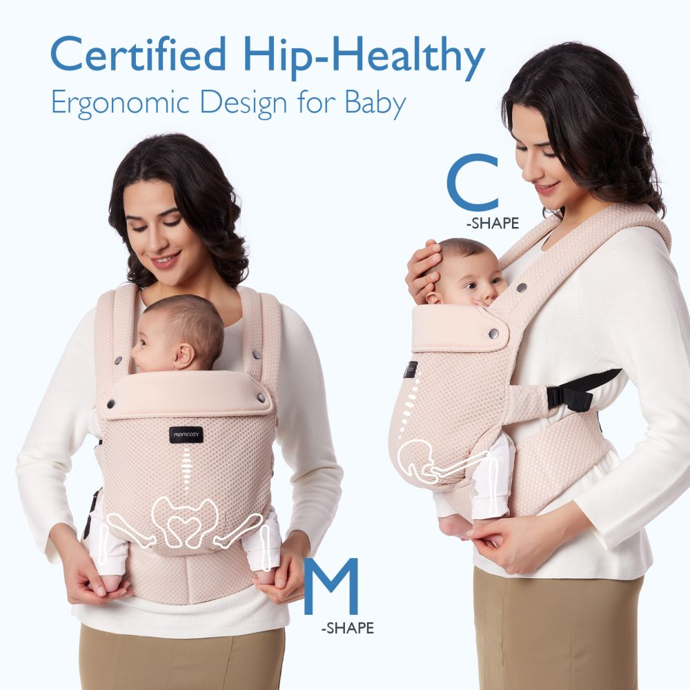 Marsupiu nou nascut Momcozy Air Mesh Pink [7]