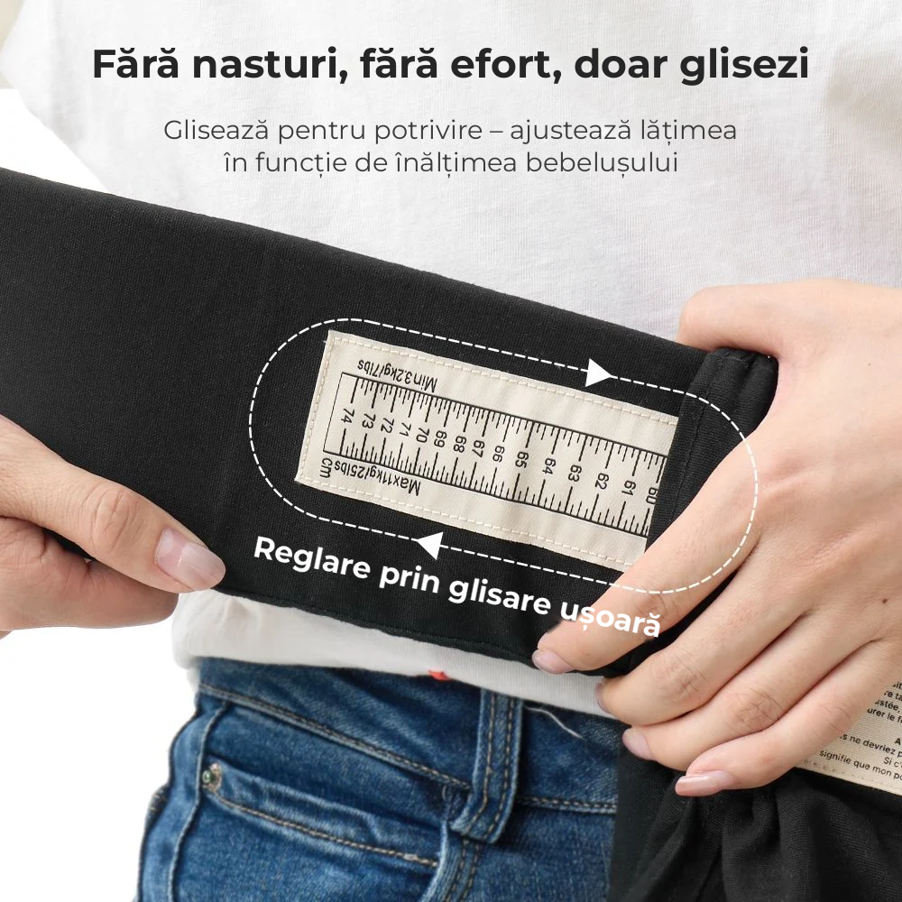 Marsupiu nou nascut Momcozy WeeSnug bumbac Black [4]