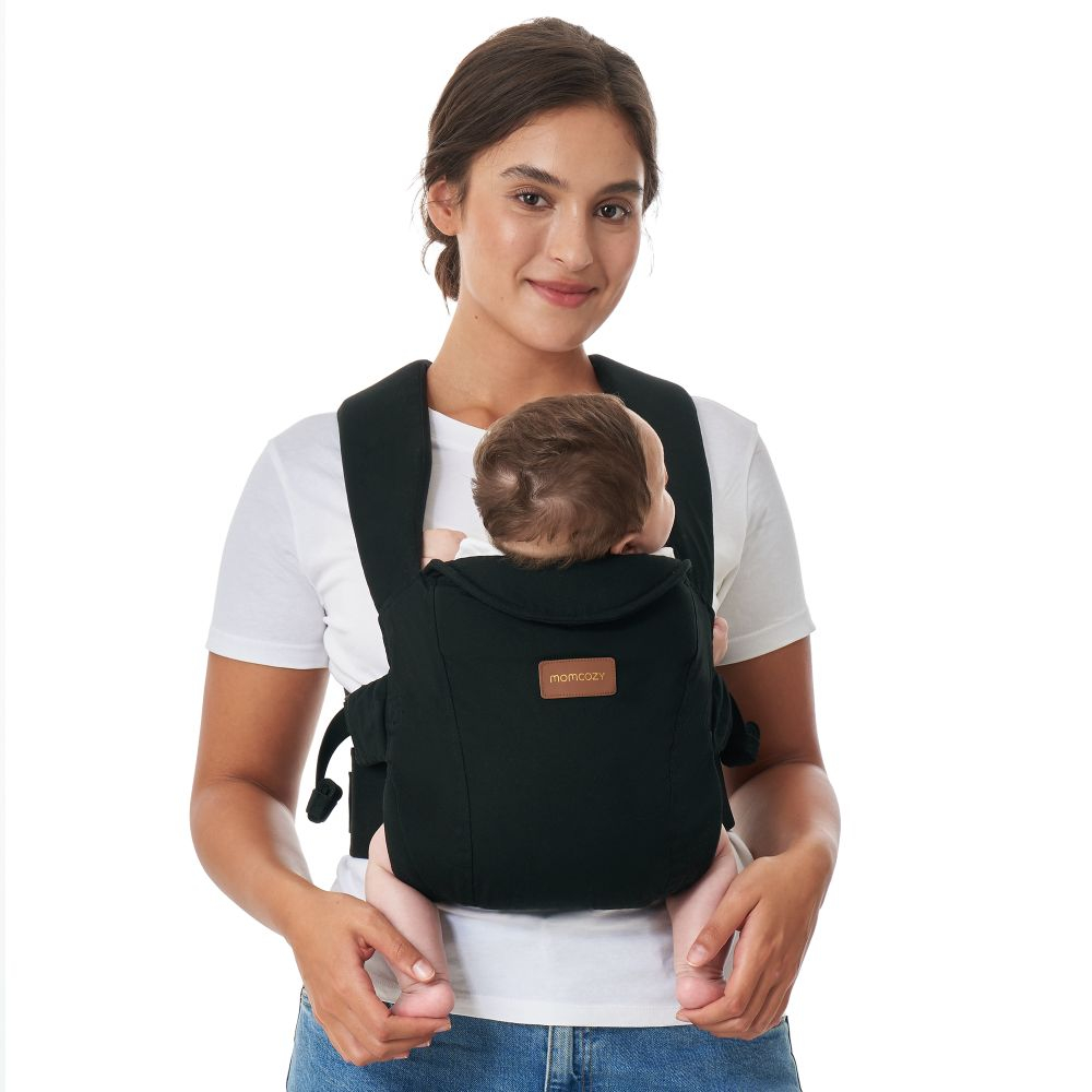 Marsupiu nou nascut Momcozy WeeSnug bumbac Black [3]