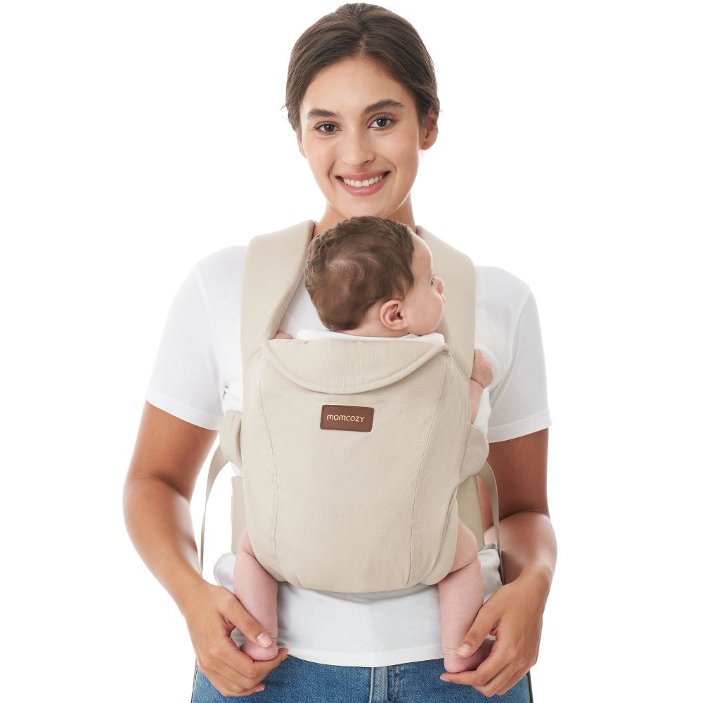 Marsupiu nou nascut Momcozy WeeSnug bumbac Khaki [3]