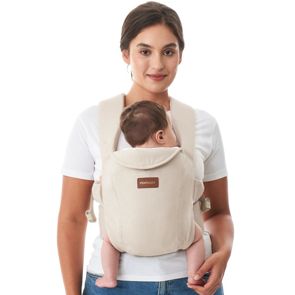 Marsupiu nou nascut Momcozy WeeSnug bumbac Khaki [4]