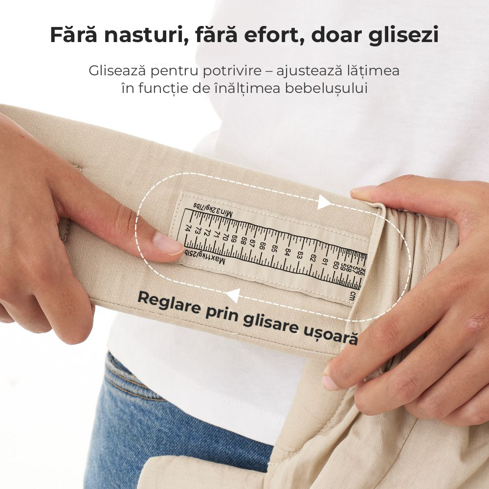 Marsupiu nou nascut Momcozy WeeSnug bumbac Khaki [9]