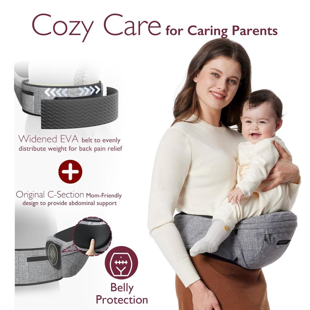 Marsupiu tip sezut Momcozy M Grey [4]