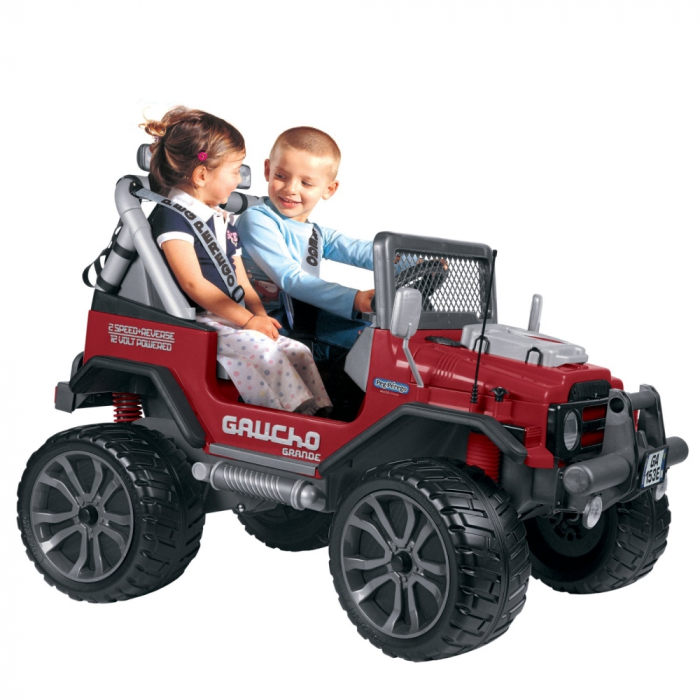Masina electrica Peg Perego Gaucho Grande, 12V, 3 ani +, Rosu / Gri [6]