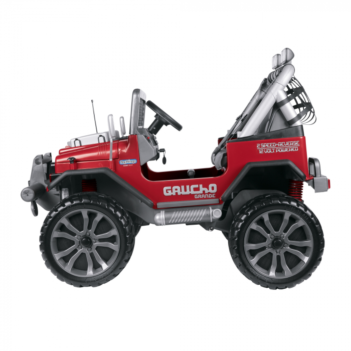 Masina electrica Peg Perego Gaucho Grande, 12V, 3 ani +, Rosu / Gri [5]