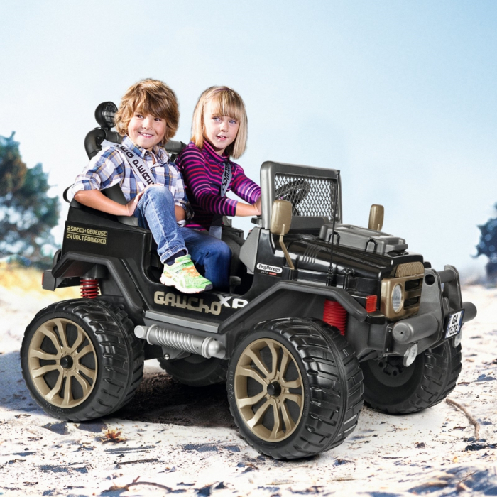 Masina Peg Perego Gaucho XP, 24V, 3 ani +, Negru/Maro [10]