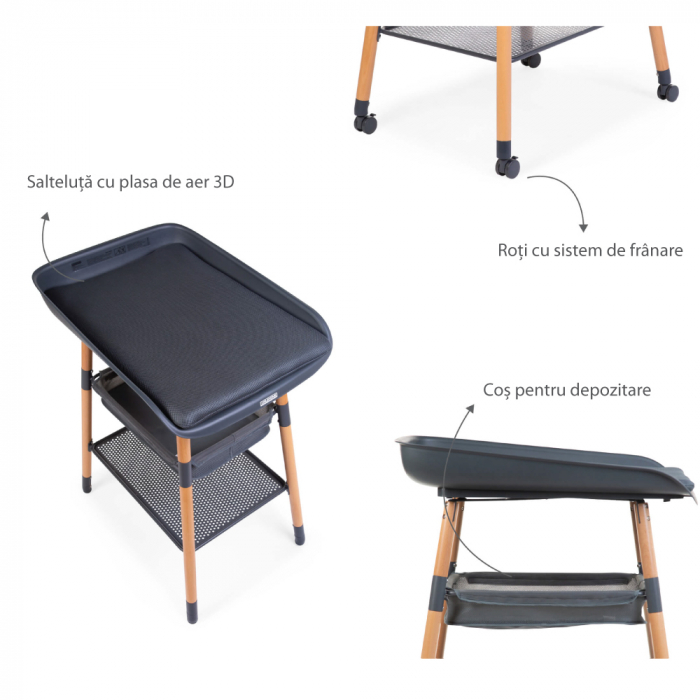 Masuta de infasat Childhome Evolux Natural Antracit [4]