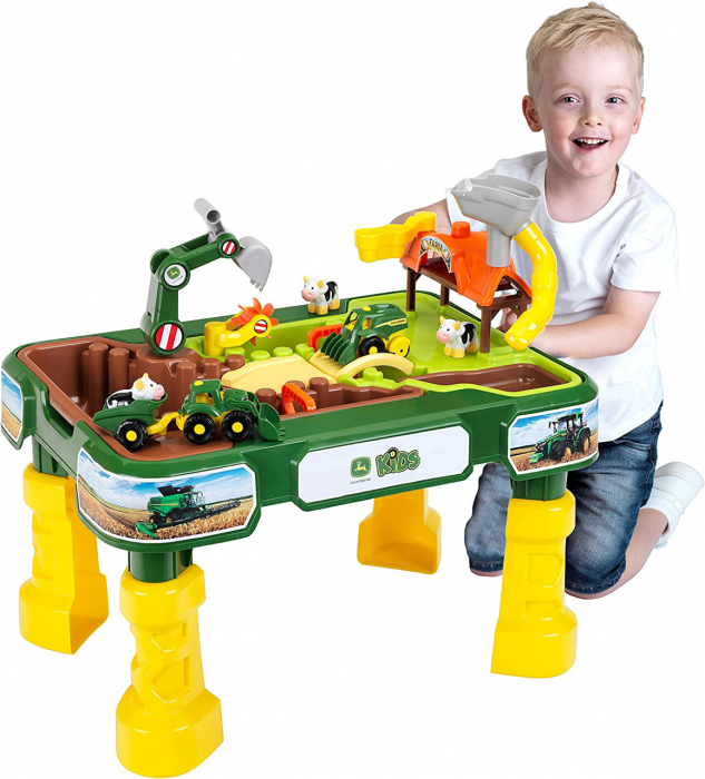 Masuta de joaca cu apa si nisip 2in1 Klein Ferma John Deere [15]