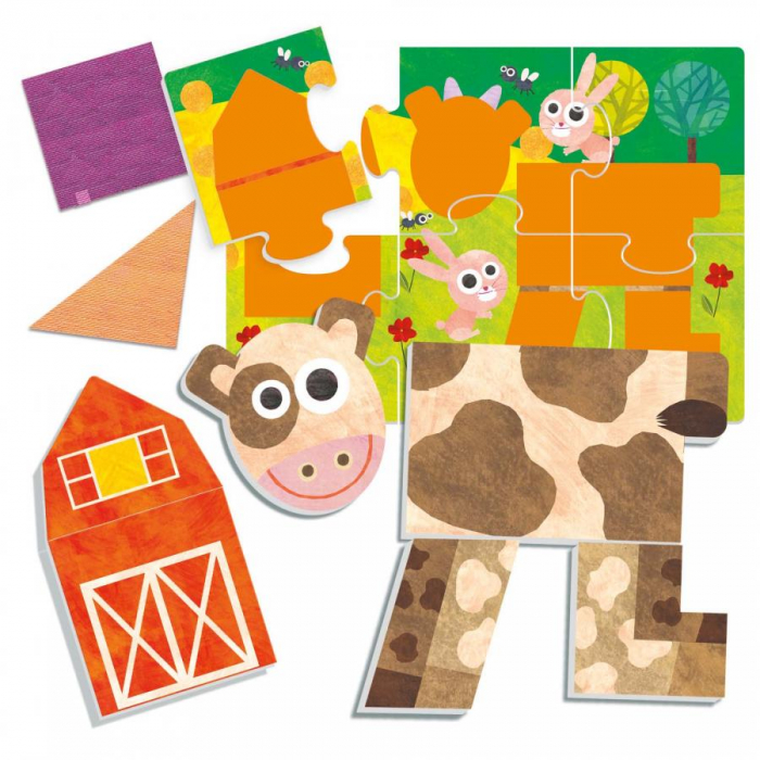 Montessori Puzzle tactil ferma  Headu [2]