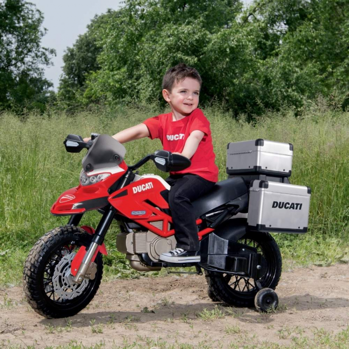 Motocicleta electrica Peg Perego Ducati Enduro, 12V, +3 ani, Negru / Rosu [9]