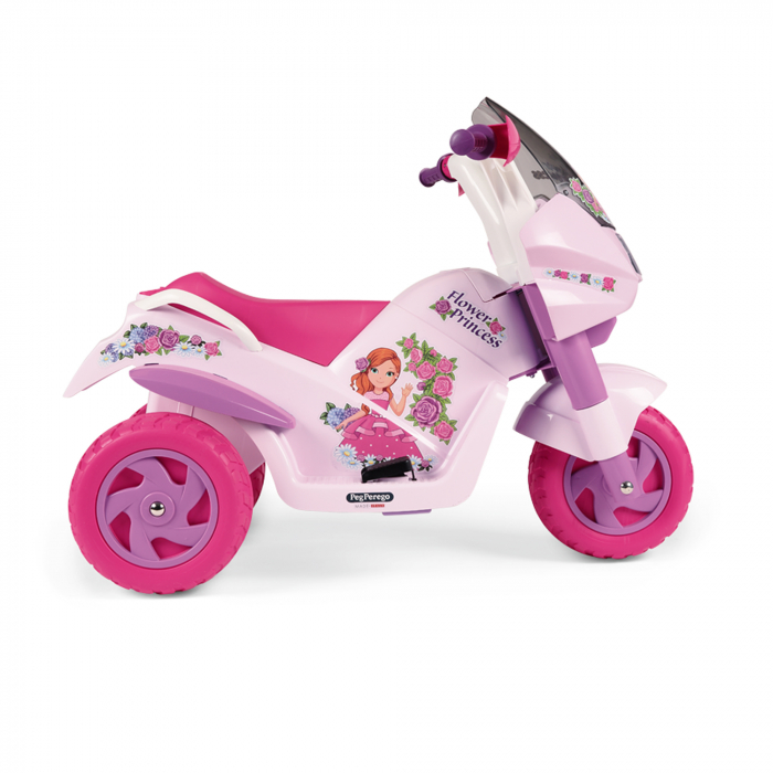 Motocicleta electrica Peg Perego Flower Princess, 6V, 2 ani +, Roz/Mov [5]