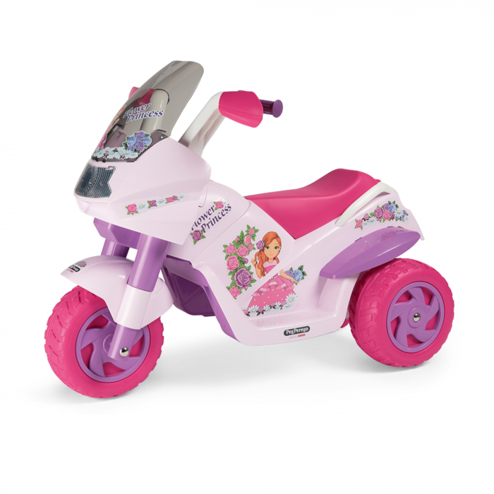 Motocicleta electrica Peg Perego Flower Princess, 6V, 2 ani +, Roz/Mov [7]
