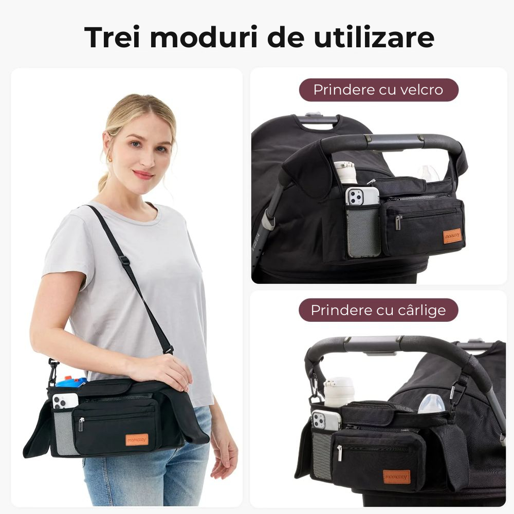 Organizator pentru carucior Momcozy cu suporturi pentru pahare [5]