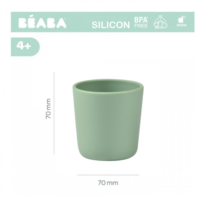 Pahar silicon Beaba Sage Green-Resigilat [2]