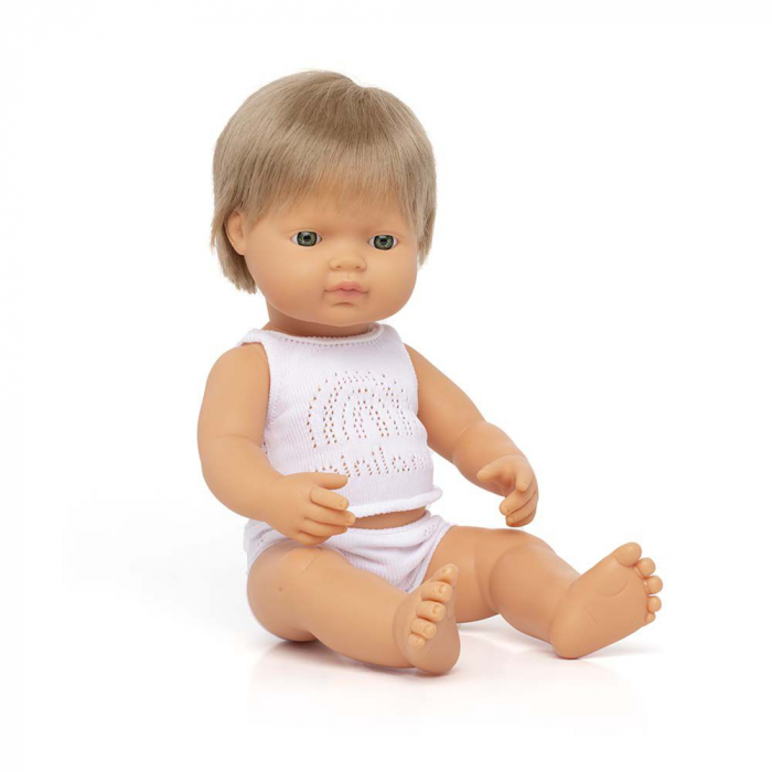 Papusa educativa 38 cm Baiat caucazian blond inchis [2]