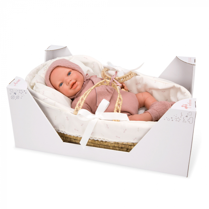 Papusa Reborn bebelus realist Arias Avana 45 cm si cos din rachita [5]