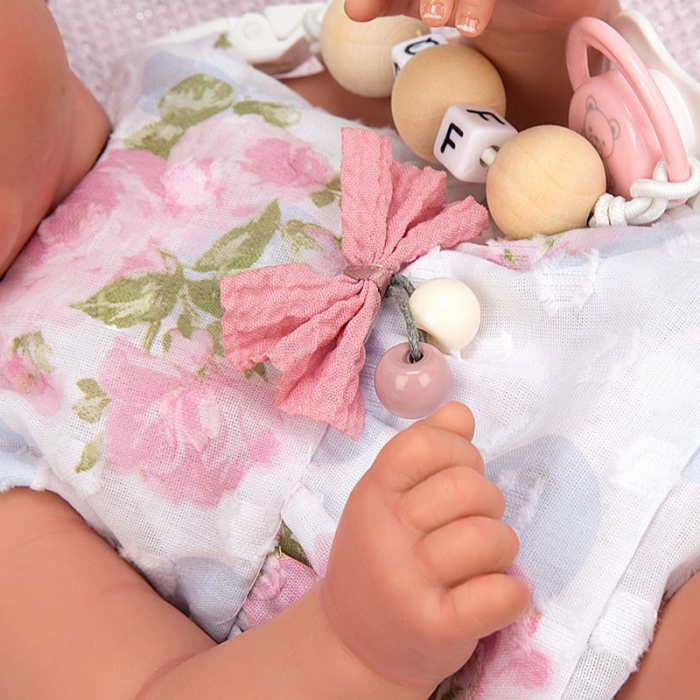 Papusa Reborn bebelus realist Arias Inna 38 cm White/Pink [3]