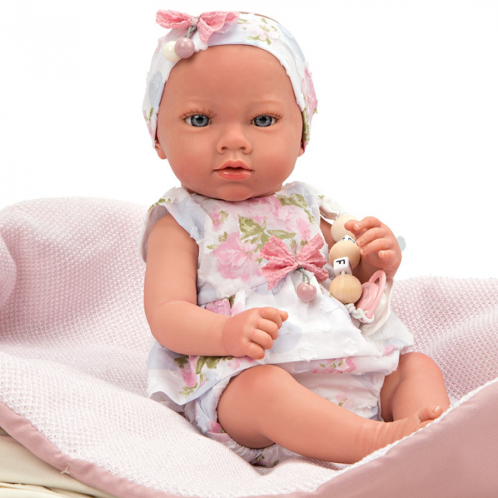 Papusa Reborn bebelus realist Arias Inna 38 cm White/Pink [6]