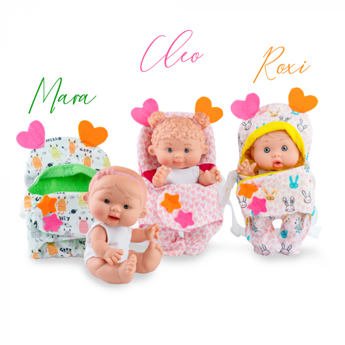 Papusa si sistem de purtare Marina & Pau Nenotin 21 cm Roxi [4]