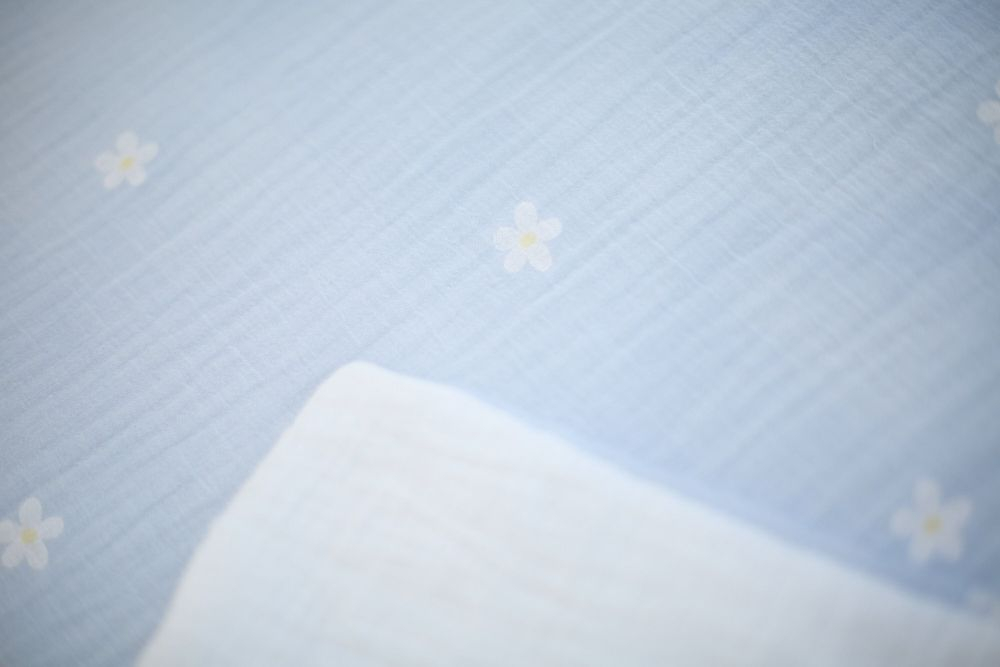 Paturica Childhome Jerse 80x100 cm Muslin/Blue Flower [3]