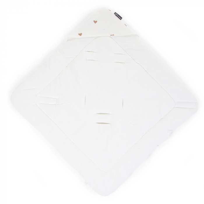 Paturica de infasat Childhome Jerse/Muselina 75x75 cm, Inimioare [2]