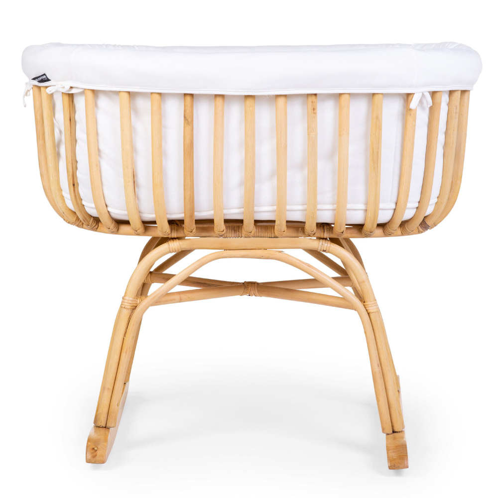 Patut balansoar Childhome din ratan cu saltea  si husa jerse 90x70x71 cm-Resigilat [2]