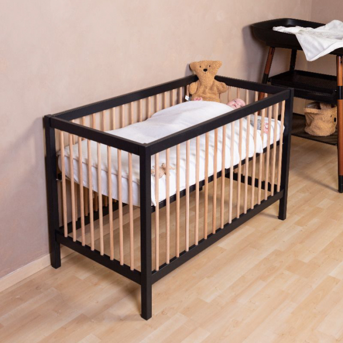 Patut Childhome Cot 97 Fag 60x120 cm, Natural/Negru [4]