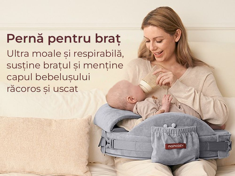 Perna Alaptare Momcozy CozyPro cu suport ergonomic lombar Grey [6]