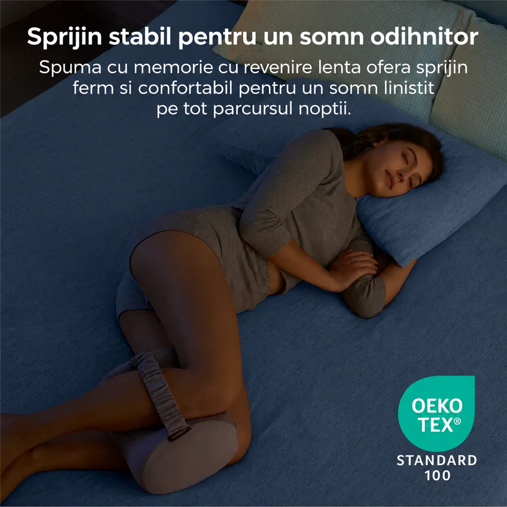 Perna genunchi Momcozy cu spuma cu memorie Grey [5]