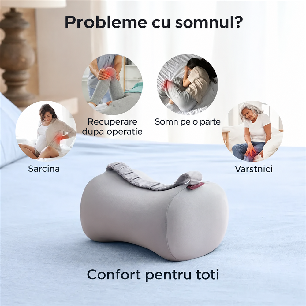 Perna genunchi Momcozy cu spuma cu memorie Grey [7]