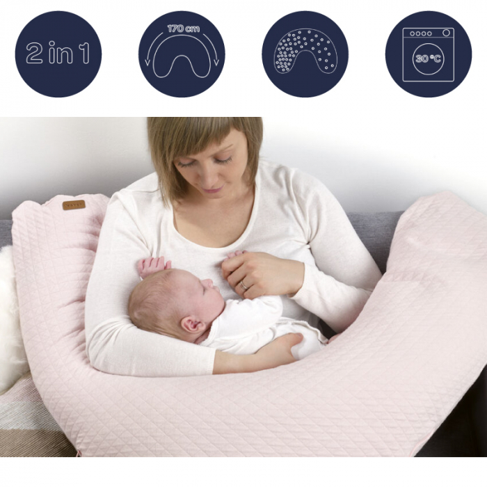 Perna gravida Beaba Big Flopsy 170 cm Fleur de Coton Chalk Pink [4]