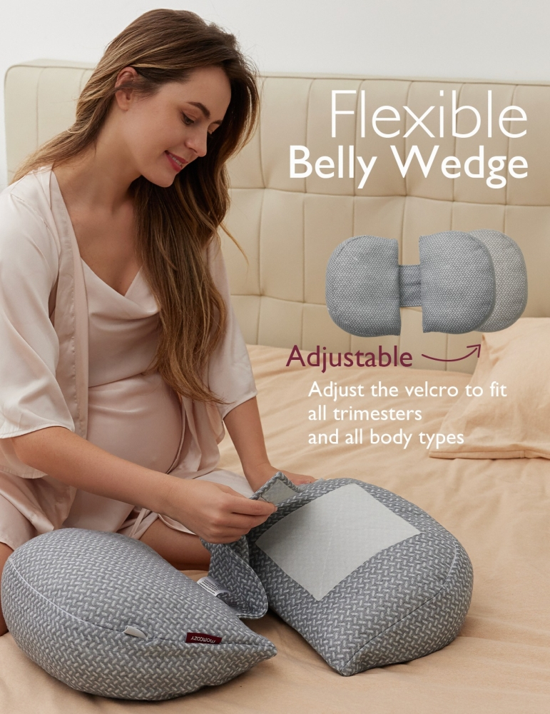 Perna gravide Momcozy in forma de W Grey [3]
