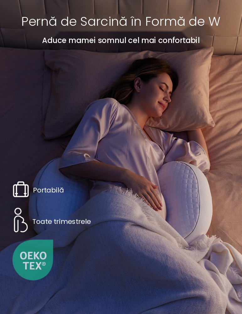 Perna gravide Momcozy in forma de W Grey [2]