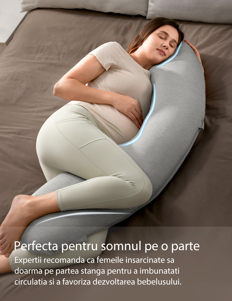 Perna gravide Momcozy Jersey Fabric Light Grey [2]