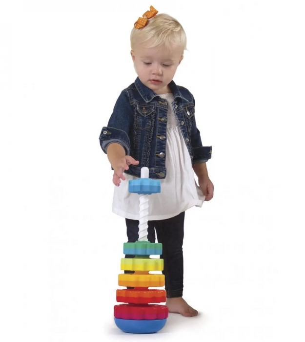 Piramida cu rotite pentru bebelusi - Fat Brain Toys [5]